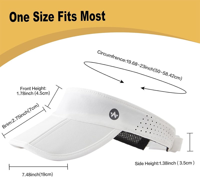 Wander Sports Sun Visor Hats Adjustable Running Golf Tennis Mesh Folding Cap for Women Men - Image 3